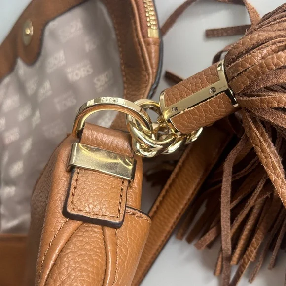 Michael Kors Tan Leather Shoulder Bag with Tassel - Picture 16 of 17